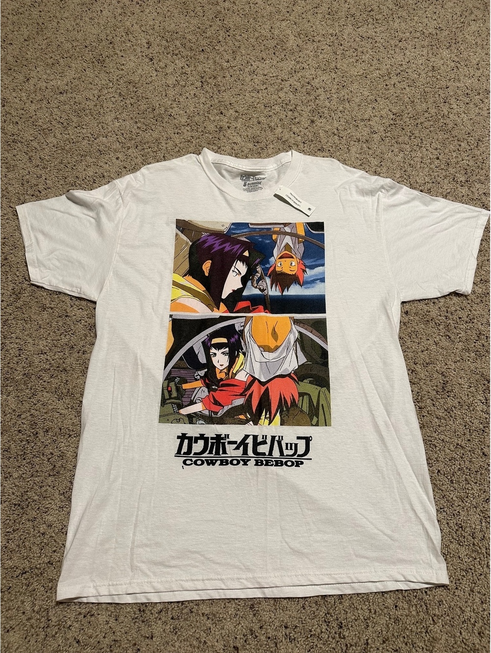 Cowboy Bebop White Graphic T-Shirt Size Large
